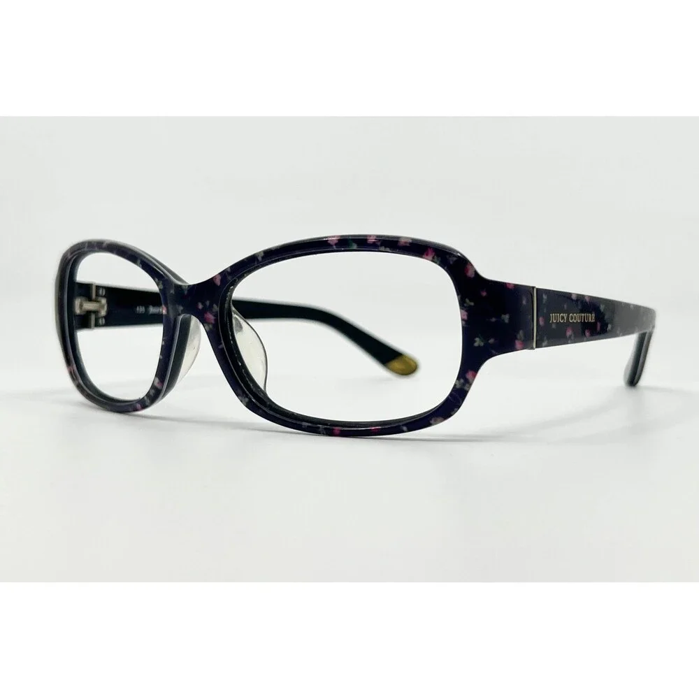 Juicy Couture Eyeglasses Womens Black Floral JU 555/F/S 0FF8 Y7 55-16-135